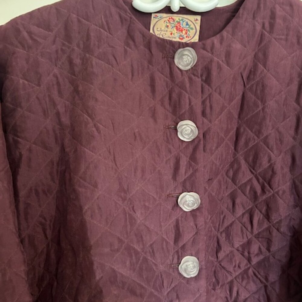 Plum Silk Cropped Jacket - Vintage
